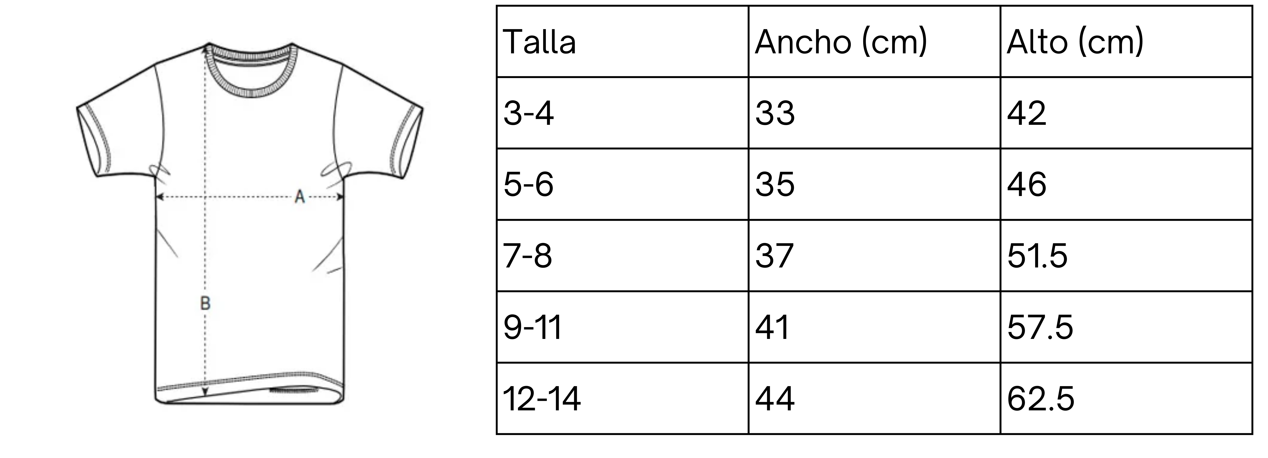 Tabla De Medidas Camisetas Básicas El Nano (1)